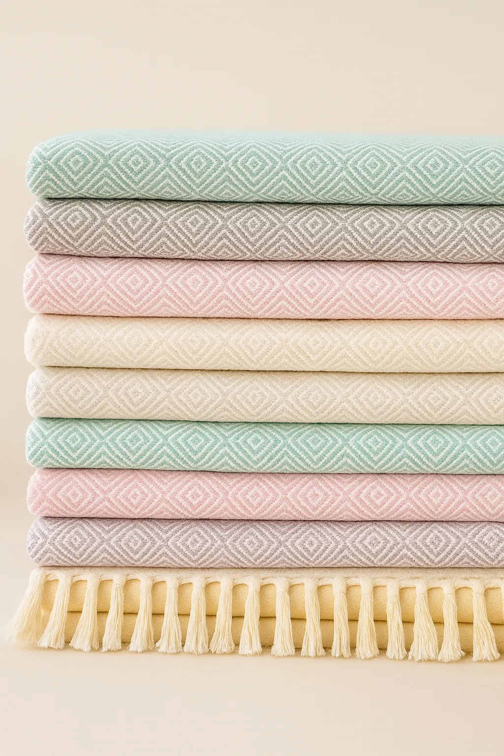 Stacked premium peshtemal towels for wholesale supply